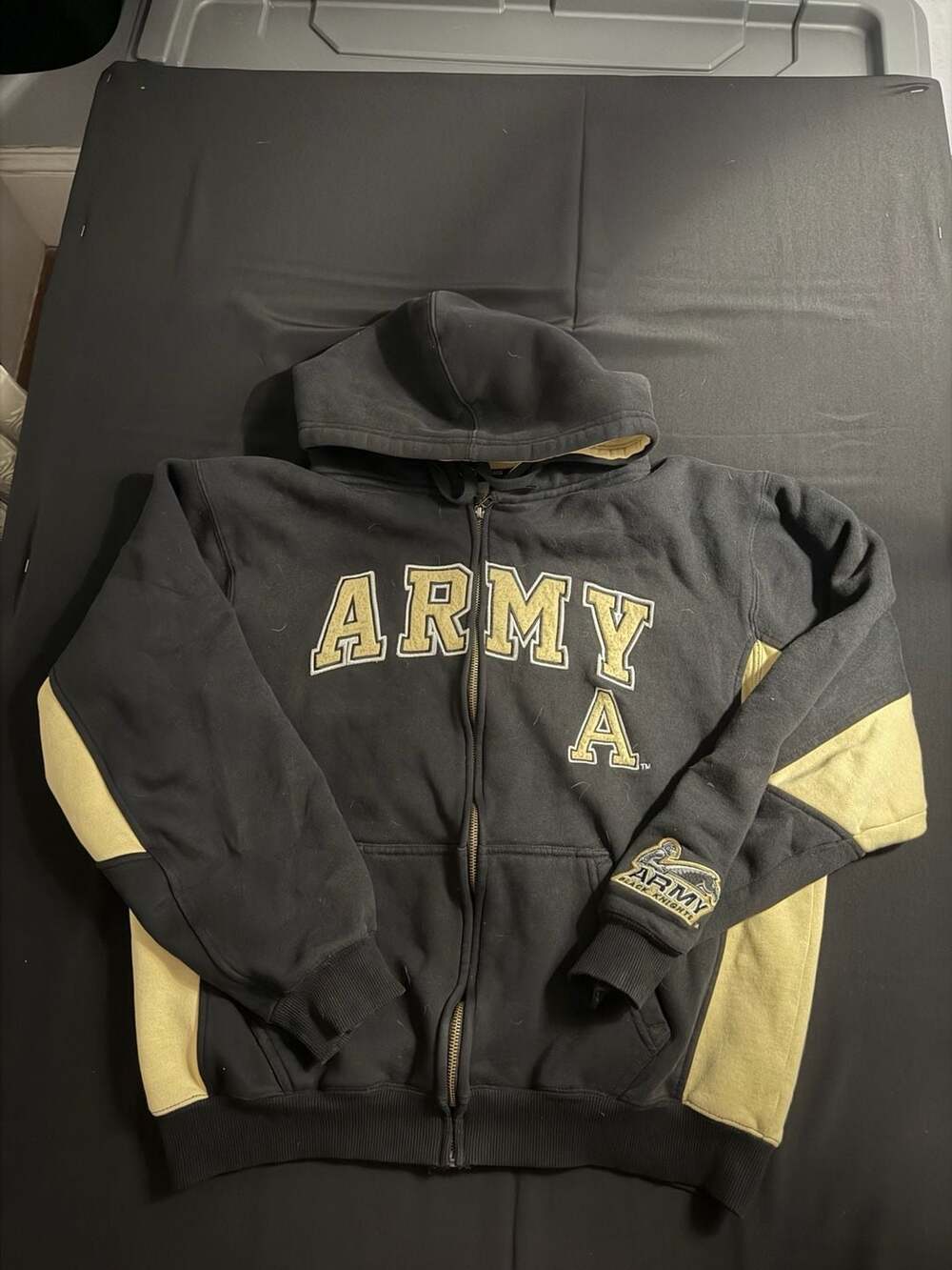 Colosseum Athletics Army Black Knights Full-Zip Hoodie Sweatshirt Black Large